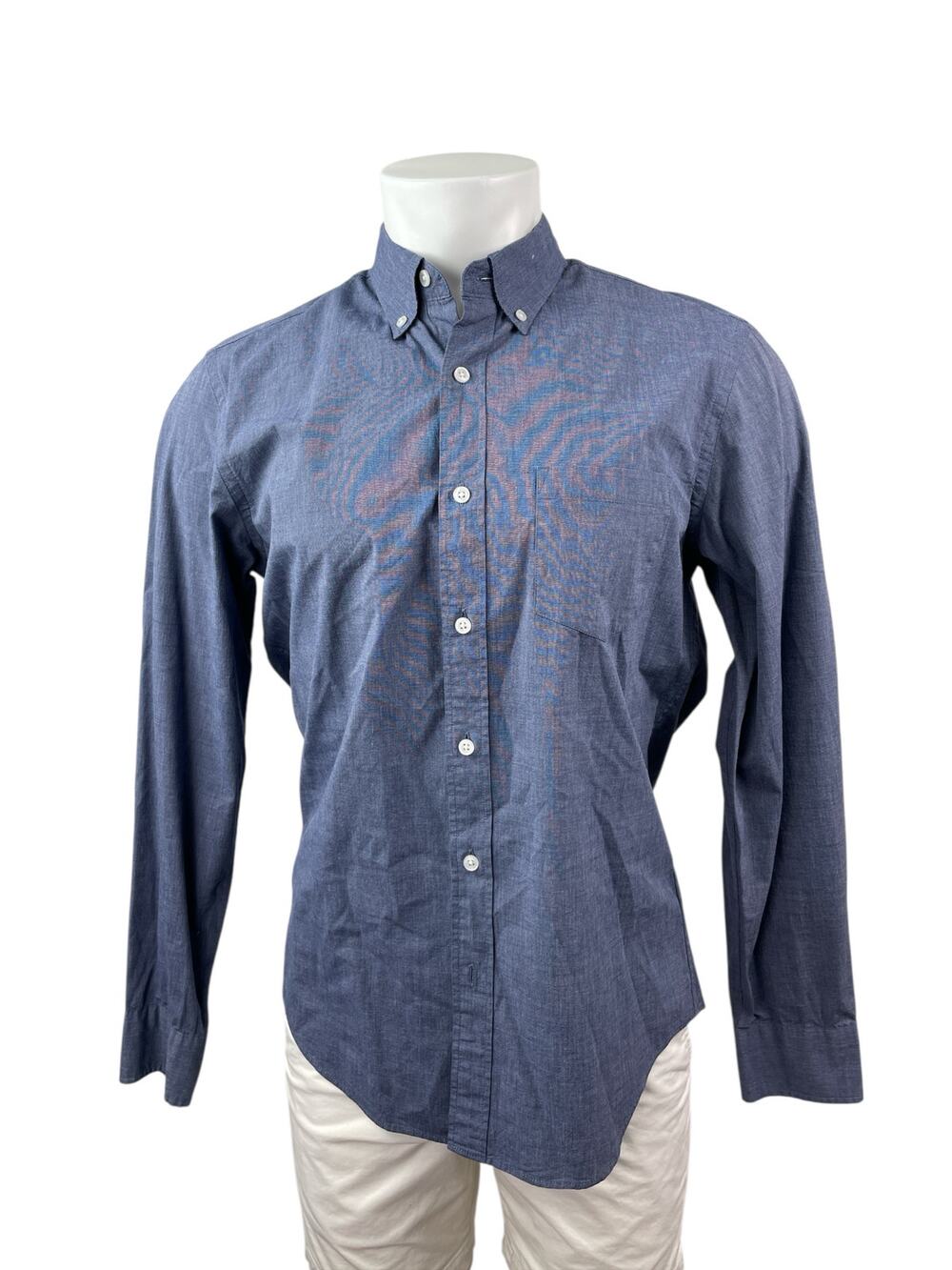 J.Crew Mercantile Flex Men's Blue Long Sleeve Slim Button Down Shirt Top Size M